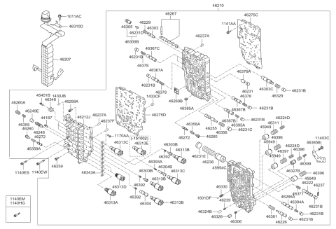 2014 Kia Optima US Georgia Made Transmission Valve Body Diagram