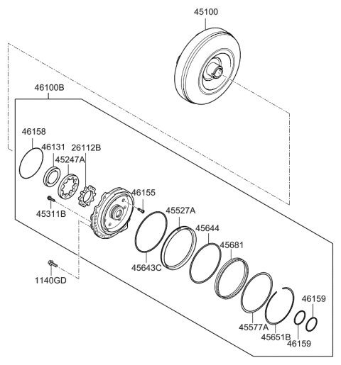 2015 Kia Optima Oil Pump & Torque Converter-Auto Diagram