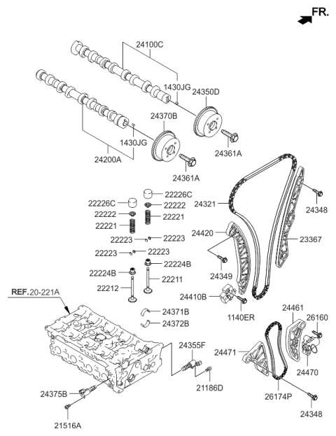 2014 Kia Optima Camshaft & Valve Diagram 1