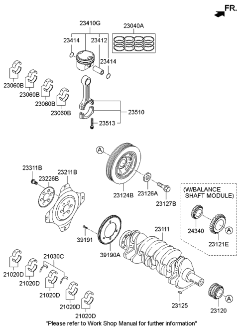 2014 Kia Optima Crankshaft & Piston Diagram 2