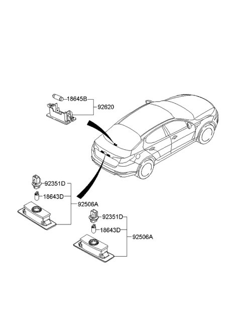 2014 Kia Optima US Georgia Made License Plate & Interior Lamp Diagram