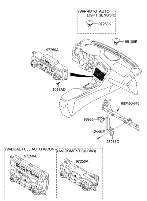 2014 Kia Optima Control Assembly-Heater Diagram for 972502TLE0