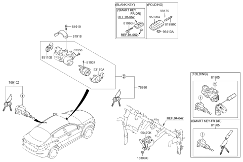 2015 Kia Optima Receiver Assembly-KEYLES Diagram for 954702T100