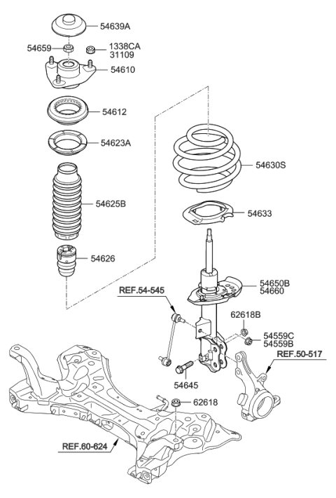 2014 Kia Optima Spring & Strut-Front Diagram