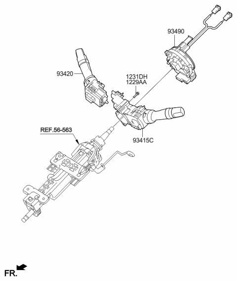 2014 Kia Optima Clock Spring Contact Assembly Diagram for 934902T325