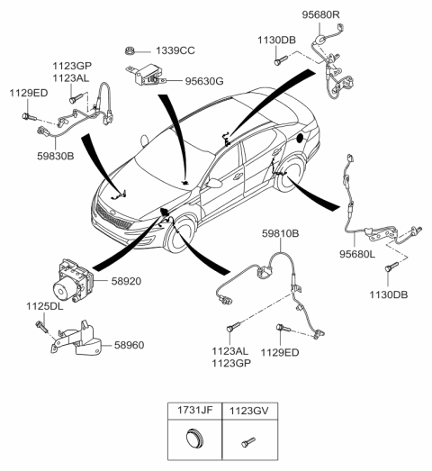 2015 Kia Optima Abs Control Unit Diagram for 589204C870