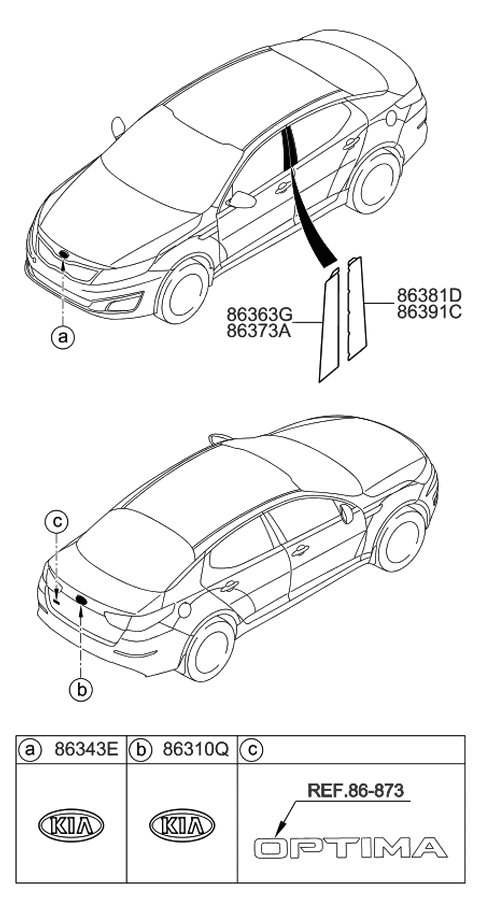 2015 Kia Optima Emblem Diagram