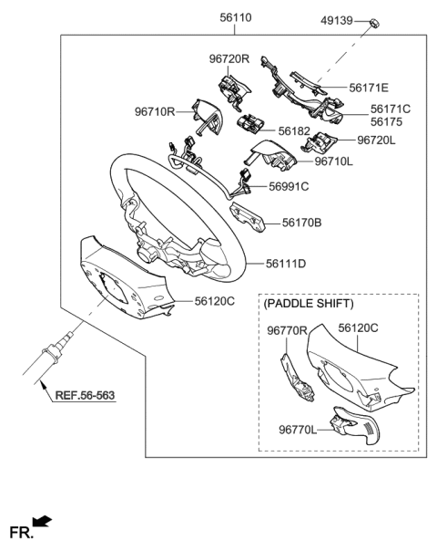 2015 Kia Optima Steering Wheel Assembly Diagram for 561002TGA1VA