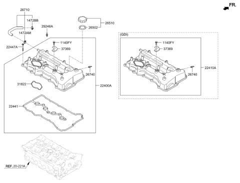 2014 Kia Optima Rocker Cover Diagram 1