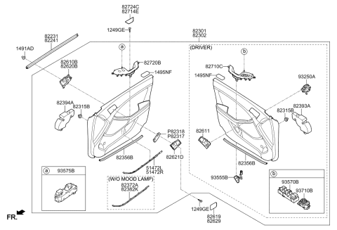 2014 Kia Optima Trim-Front Door Diagram