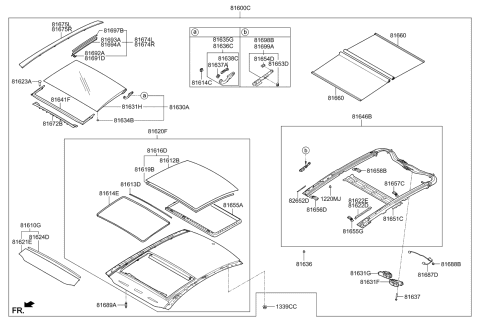 2015 Kia Optima Sunroof Assembly Diagram for 816004C100AMC