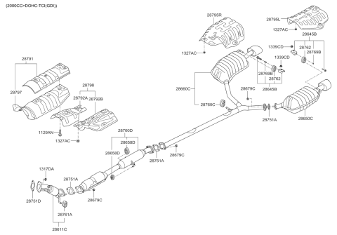 2015 Kia Optima Muffler & Exhaust Pipe Diagram 1