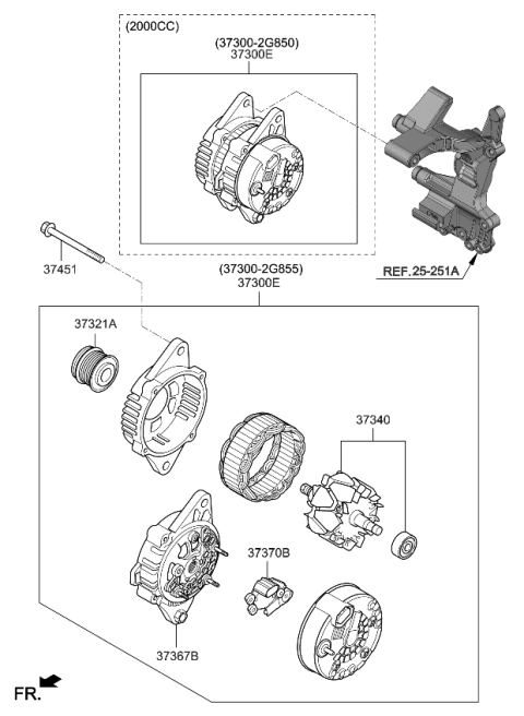 2014 Kia Optima US Georgia Made Alternator Diagram 2