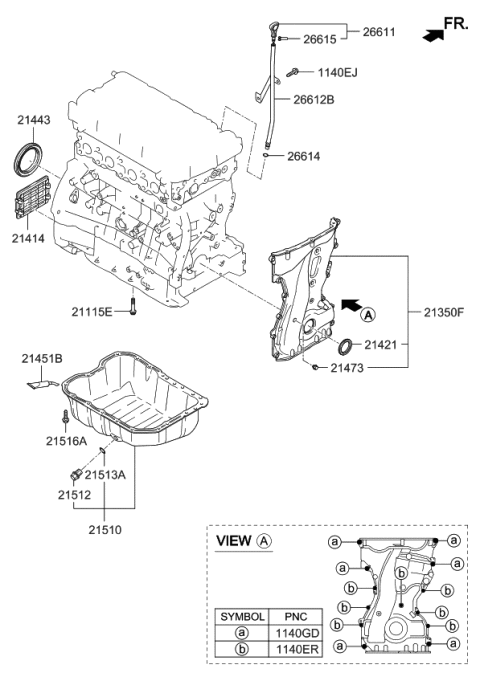 2014 Kia Optima US Georgia Made Belt Cover & Oil Pan Diagram 2