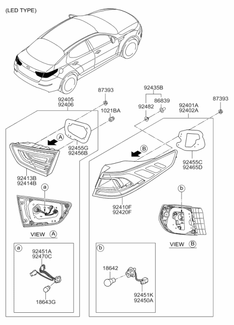 2014 Kia Optima Pad-Rear Combination Lamp Sealing Diagram for 924554C600