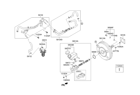 2014 Kia Optima US Georgia Made Brake Master Cylinder & Booster Diagram