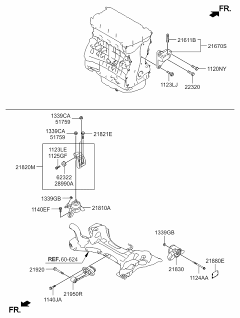 2014 Kia Optima Engine & Transaxle Mounting Diagram 2