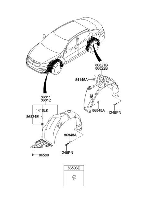 2015 Kia Optima Guard Assembly-Rear Wheel Diagram for 868224C500