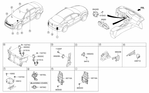 2014 Kia Optima Camera Assembly-Back View Diagram for 957602T650