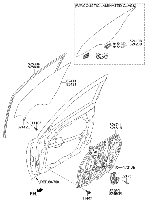 2014 Kia Optima Motor Assembly-Front Power Window Diagram for 824504C010