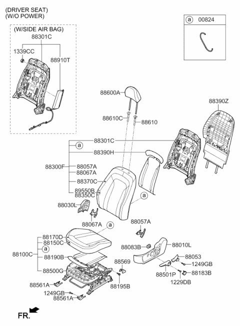 2015 Kia Optima Knob-Front Seat RECLINER LH Diagram for 880164C010VA