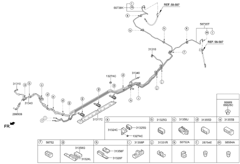 2022 Kia Sportage Clip-Fuel Tube Diagram for 31359D9000
