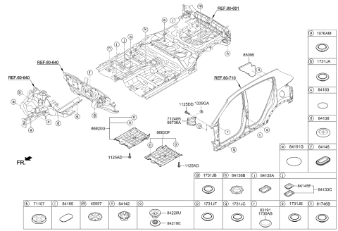 2020 Kia Sportage Pad-Quarter Inner An Diagram for 84196D9010