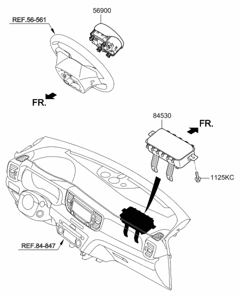 2021 Kia Sportage Passenger Air Bag Assembly Diagram for 84530D9500