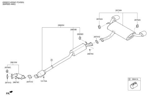 2020 Kia Sportage Muffler & Exhaust Pipe Diagram 4