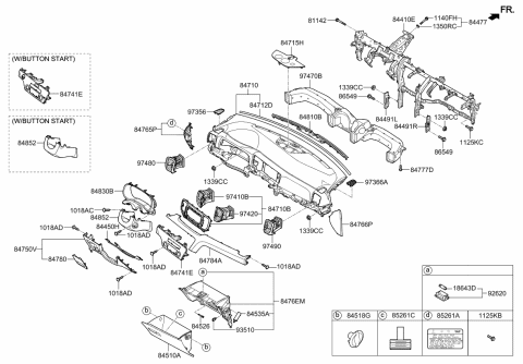 2022 Kia Sportage Crash Pad Diagram