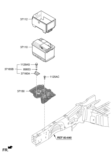 2020 Kia Sportage Tray Assembly-Battery Diagram for 37150D3500