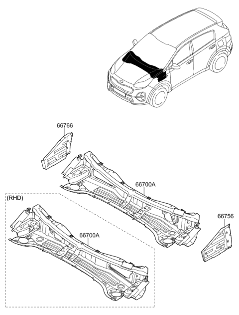 2021 Kia Sportage Cowl Panel Diagram