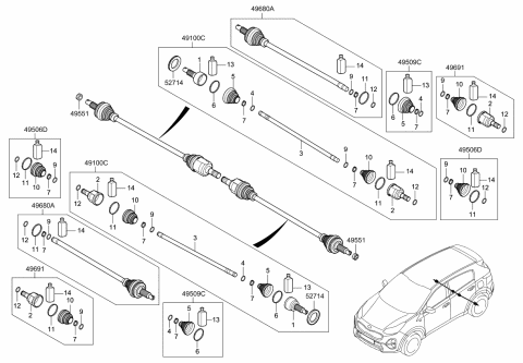 2020 Kia Sportage Drive Shaft (Rear) Diagram