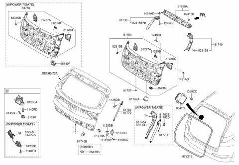 2020 Kia Sportage Bracket Assembly-Tail Gate Diagram for 81782D9100