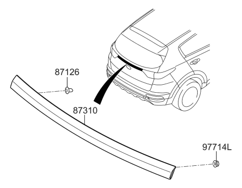 2021 Kia Sportage GARNISH Assembly-Tail Ga Diagram for 87310D9500