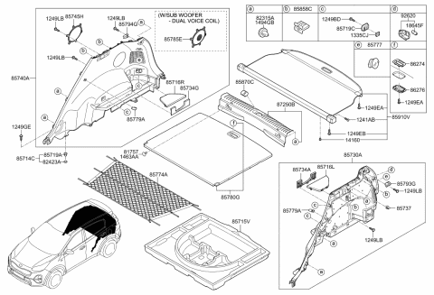 2021 Kia Sportage Net-Hook,Rear Diagram for 85795C5000WK