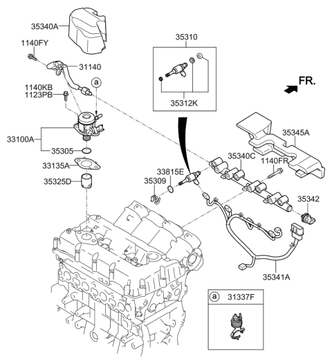 2022 Kia Sportage Injector Assembly-Fuel Diagram for 353102GGA1
