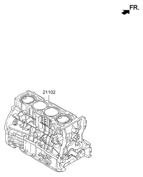 2021 Kia Sportage Engine Assembly-Short Diagram for 222X22GH00