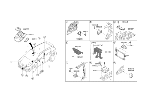 2022 Kia Sportage Air Bag Module Assembly Diagram for 95910D9070