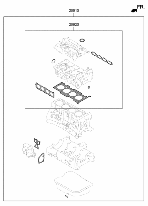 2020 Kia Sportage Engine Gasket Kit Diagram 2