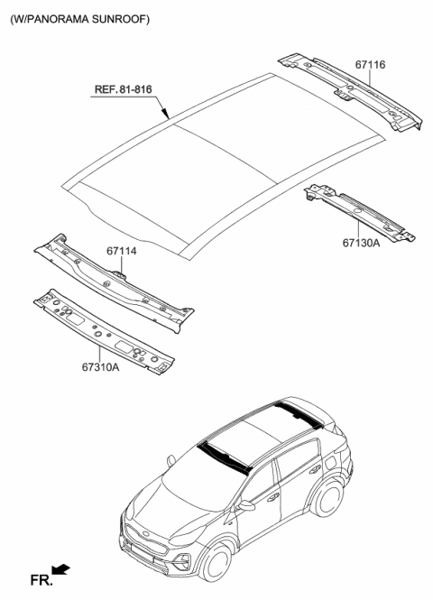 2020 Kia Sportage Roof Panel Diagram 2