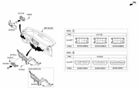 2020 Kia Sportage Switch Assembly-Side CRA Diagram for 93700D9BC0WK