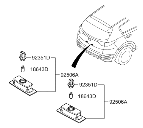 2022 Kia Sportage License Plate & Interior Lamp Diagram