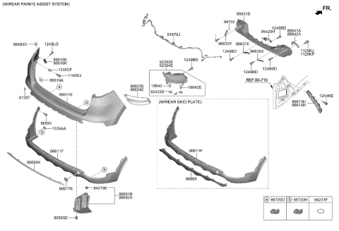 2021 Kia Sportage Bracket-Rr Bumper Ra Diagram for 86636D9500