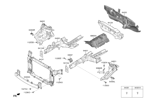 2022 Kia Sportage Fender Apron & Radiator Support Panel Diagram