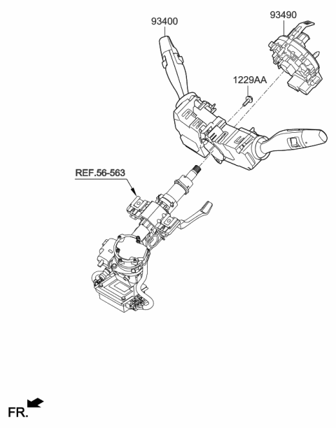 2022 Kia Sportage Clock Spring Contact Assembly Diagram for 93490D9360