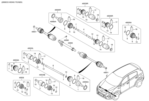 2022 Kia Sportage Drive Shaft (Front) Diagram 2