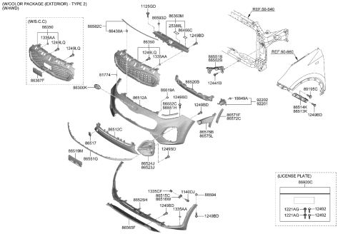 2022 Kia Sportage Bumper-Front Diagram 2