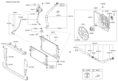 2020 Kia Sportage Hose Assembly-Radiator,Upper Diagram for 25414D9500