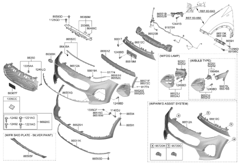 2021 Kia Sportage Air Duct-Fr Bumper,R Diagram for 86574D9600